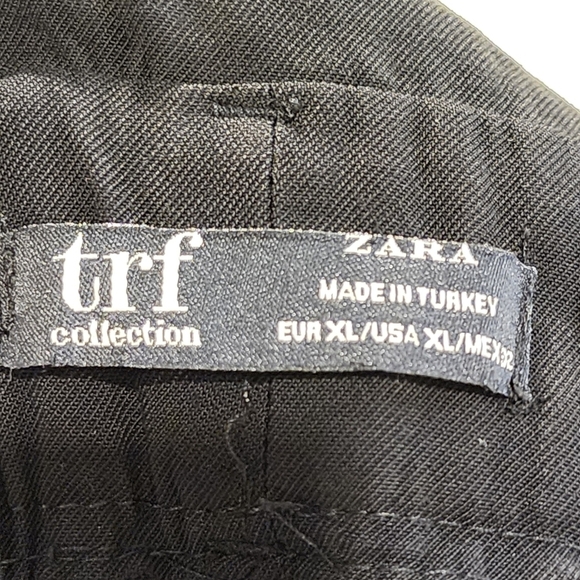 ZARA Women's Black Belted Elastic Waisted Pants size XL - Picture 4 of 10